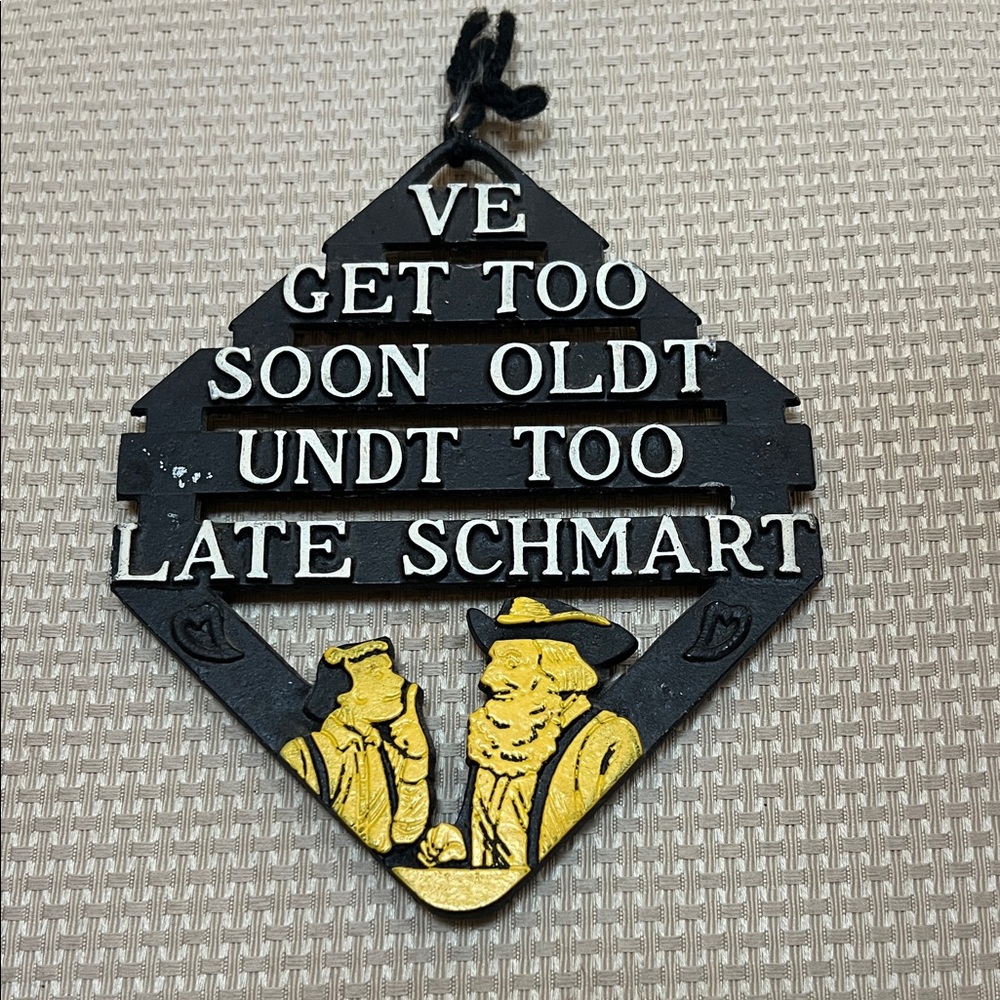 Vintage Sign Black and Gold Wall Hanging Decor